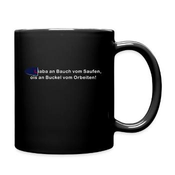 AMS - lieber trinken statt arbeiten Achtung Satire - Tasse einfarbig - Schwarz - Rechts