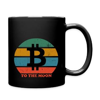 BTC Bitcoin Retro to the Moon - Full Colour Mug - black - Right