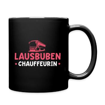 Lausbuben Chauffeurin Busfahrerin - Tasse einfarbig - Schwarz - Rechts