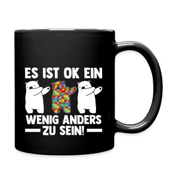 Autismus Autist Autisten - Tasse einfarbig - Schwarz - Rechts