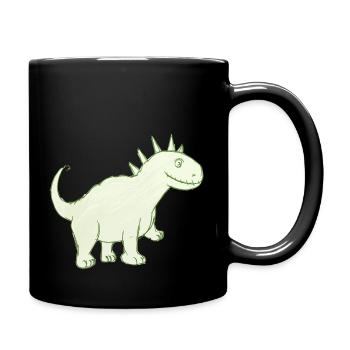 Freundlicher Dinosaurier - Tasse einfarbig - Schwarz - Rechts