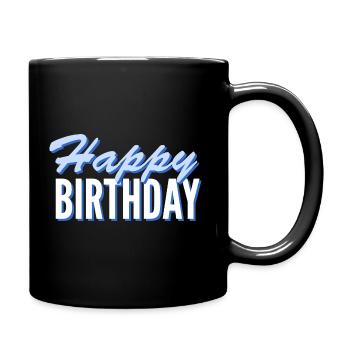 Congratulations Birthday Greeting Gift Idea - Full Colour Mug - black - Right