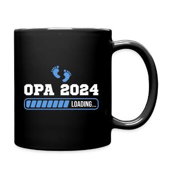 Opa 2024 loading Schwanger Werdender Großvater - Tasse einfarbig - Schwarz - Rechts
