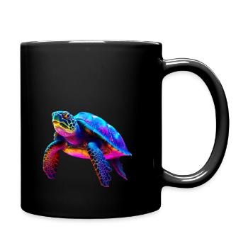 Futuristic T-Shirt: Turtle in Cyberpunk-S - Full Colour Mug - black - Right