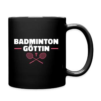 Badminton Göttin Badmintonspielerin - Tasse einfarbig - Schwarz - Rechts