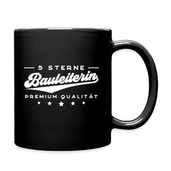 Bauaufsicht 5 Sterne Bauleiterin - Tasse einfarbig - Schwarz - Rechts
