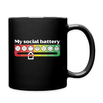 My social battery - Full Colour Mug - black - Right