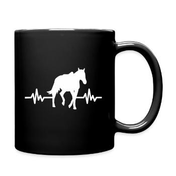 Heartbeat Horse Stallion Mare Ross Polo - Full Colour Mug - black - Right