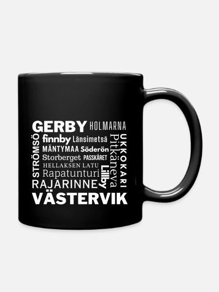 GERBY White logo - Full Colour Mug - black