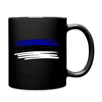 Estland Flag Flagge painted gemalt - Tasse einfarbig - Schwarz - Rechts