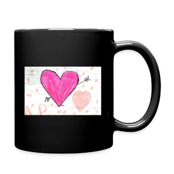 T-shirt coeur - Mug uni - noir - Droite
