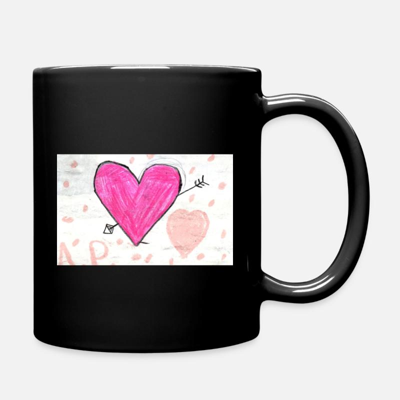 Herz T-Shirt - Tasse einfarbig - Schwarz