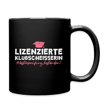 Masterprüfung bestanden Studentin Master Abschluss - Tasse einfarbig - Schwarz - Rechts