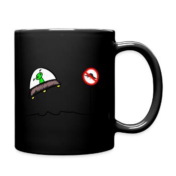 Außerirdischer - Tasse einfarbig - Schwarz - Rechts