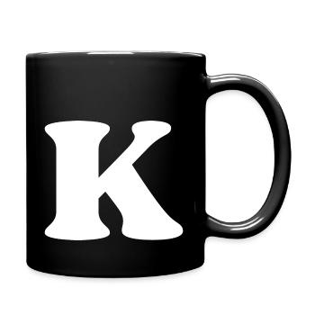 Buchstabe k - Tasse einfarbig - Schwarz - Rechts