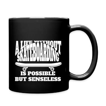 Skateboard Skaten Skateboarding Skater Skate-Fan - Tasse einfarbig - Schwarz - Rechts