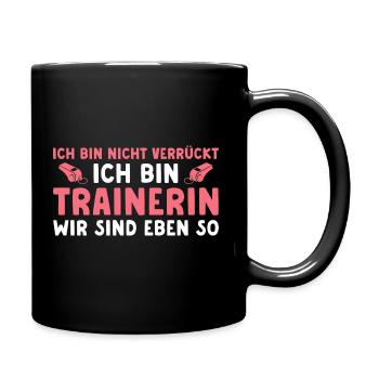 Fußballtrainerin Humor Personal Trainerin - Tasse einfarbig - Schwarz - Rechts