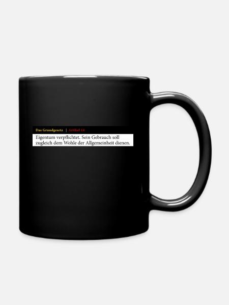 Grundgesetz - Artikel 14 - Tasse einfarbig - Schwarz