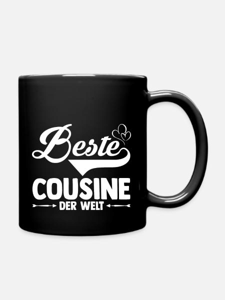Cousinen Cousine - Tasse einfarbig - Schwarz