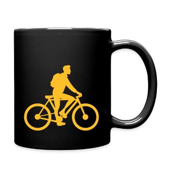 Radfahrer - Tasse einfarbig - Schwarz - Rechts