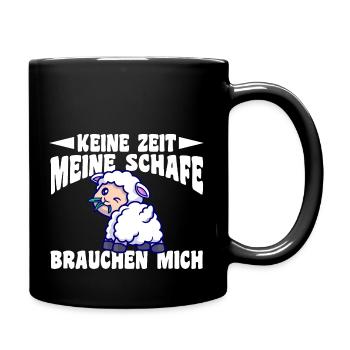 Schaf Schäfer Schäferei Bauer Landwirt Bauernhof S - Tasse einfarbig - Schwarz - Rechts