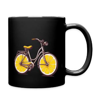 Vélo aux citrons, rétro, vintage - Mug uni - noir - Droite