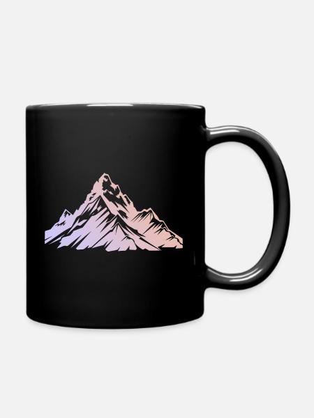 Alpen Berge Symbol - Tasse einfarbig - Schwarz