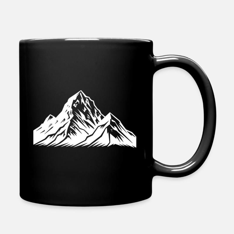 Berge Alpen Symbol Silhouette - Tasse einfarbig - Schwarz