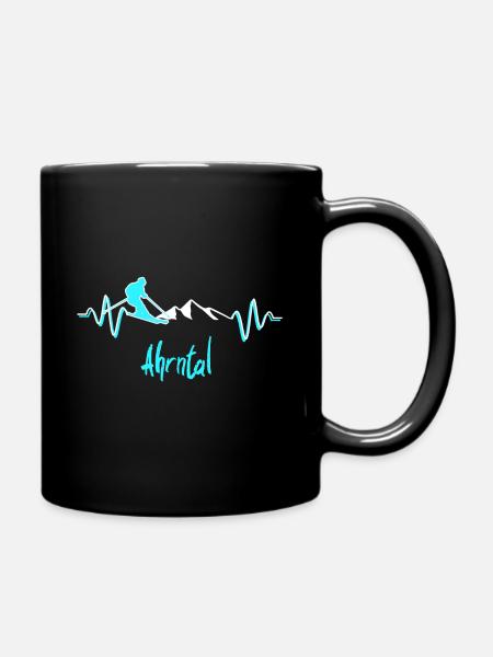 Skiing Valle Aurina - Full Colour Mug - black