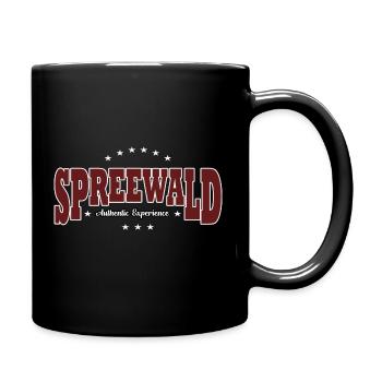 Spreewald Authentic Schriftzug rot - Tasse einfarbig - Schwarz - Rechts