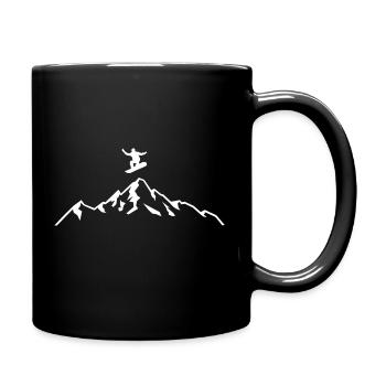 Snowboard, Mountains, Winter sports, Ski holidays - Full Colour Mug - black - Right