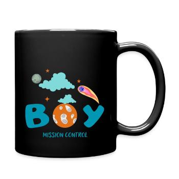 Outer Space Dad Birthday tee Shirt-First Trip. - Full Colour Mug - black - Right