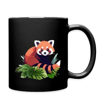 red panda nature motif - Full Colour Mug - black - Right