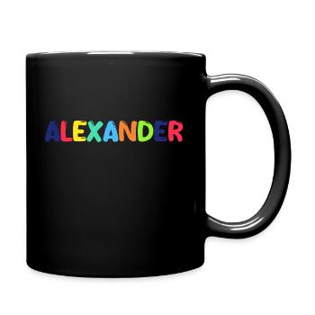 Name - Alexander - Tasse einfarbig - Schwarz - Rechts