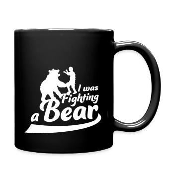 I Was Fighting A Bear Surgery Broken Arm Injury - Full Colour Mug - black - Right