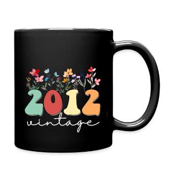 12 Jahre alter Jahrgang 2012 12. Mädchen Geburtstag Wild - Tasse einfarbig - Schwarz - Rechts