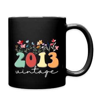 11 Years Old Vintage 2013 11th Girls Birthday Wild - Full Colour Mug - black - Right