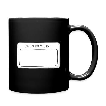 Namensschild mein Name ist - Tasse einfarbig - Schwarz - Rechts