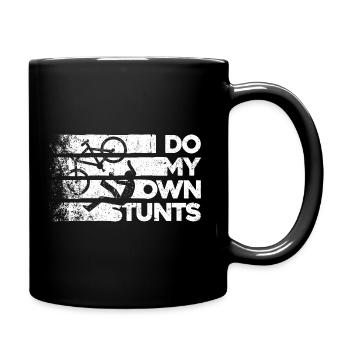 I Do My Own Stunts - Lustiges Tollpatsch Geschenk - Tasse einfarbig - Schwarz - Rechts