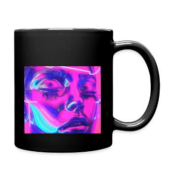 Neo-Glitch Portrait - Full Colour Mug - black - Right