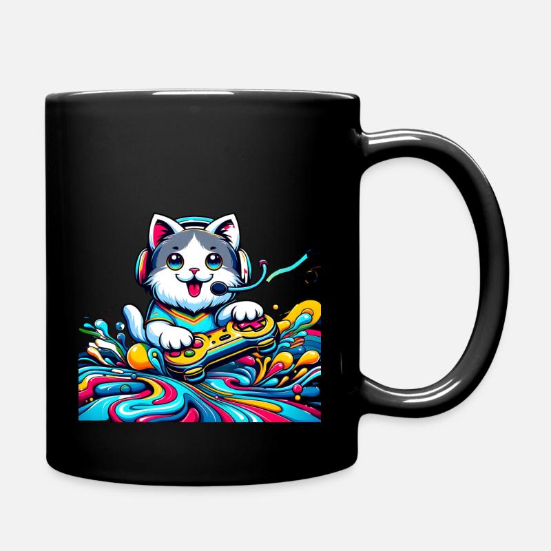Katzenspiel - Tasse einfarbig - Schwarz