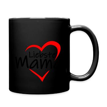 Liebste Mama - Tasse einfarbig - Schwarz - Rechts