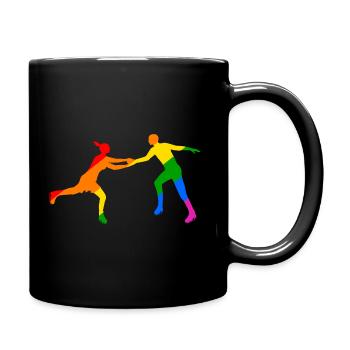 Duo de patineurs colorés - Mug uni - noir - Droite