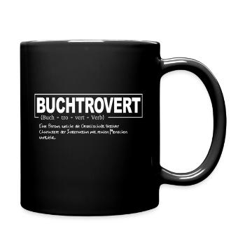Buchtrovert - Tasse einfarbig - Schwarz - Rechts