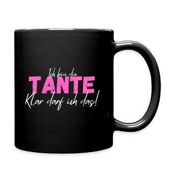Tante lustiger Spruch witzig - Tasse einfarbig - Schwarz - Rechts