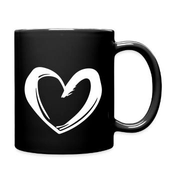 Herz Symbol Illustration - Tasse einfarbig - Schwarz - Rechts
