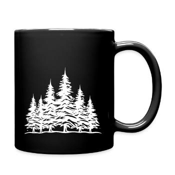Wald Bäume - Tasse einfarbig - Schwarz - Rechts