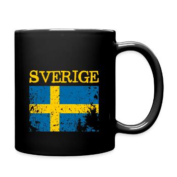 Drapeau Grunge de la Suède - Schweden - Sverige - Mug uni - noir - Droite