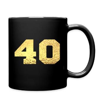 Numéro 40 paillettes doré - 40e anniversaire - Mug uni - noir - Droite