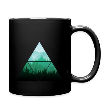 Wald Dreieck Baum - Tasse einfarbig - Schwarz - Rechts